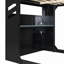 Lit mezzanine avec bureau à hauteur réglable, cadre de lit avec tiroirs, compartiments de rangement et lumières RVB-1288221068