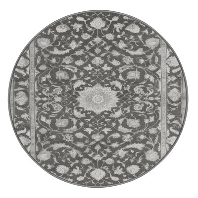 Tapis gris Tabriz lavable à la machine