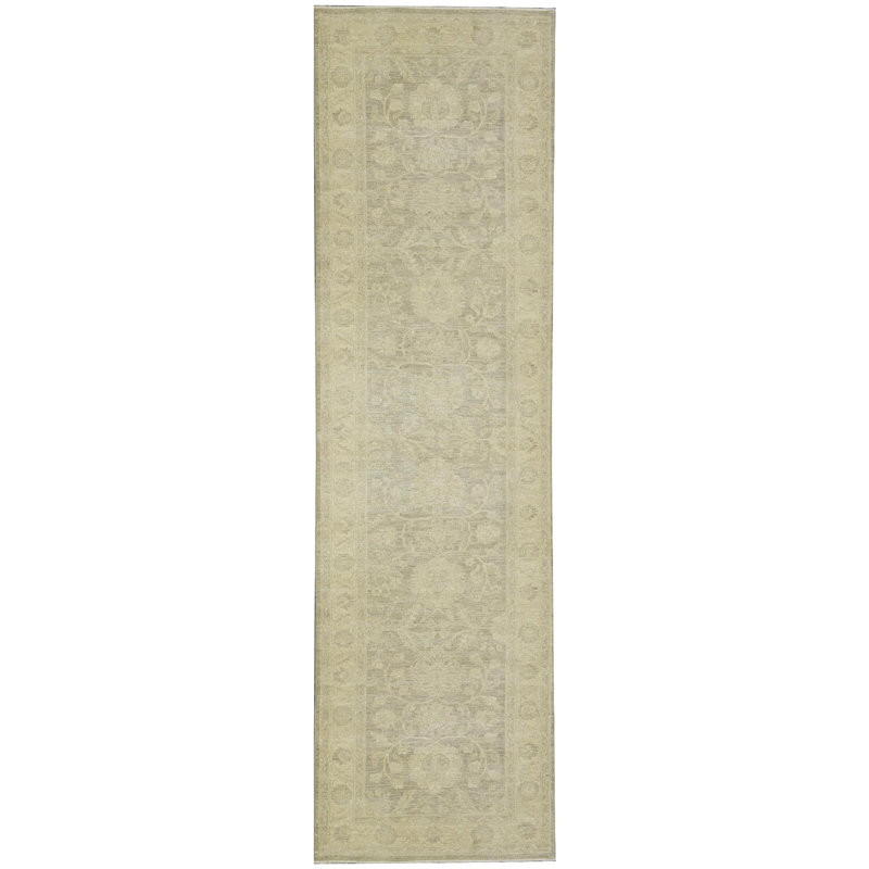 Hand-Knotted High-Quality Beige Runner
