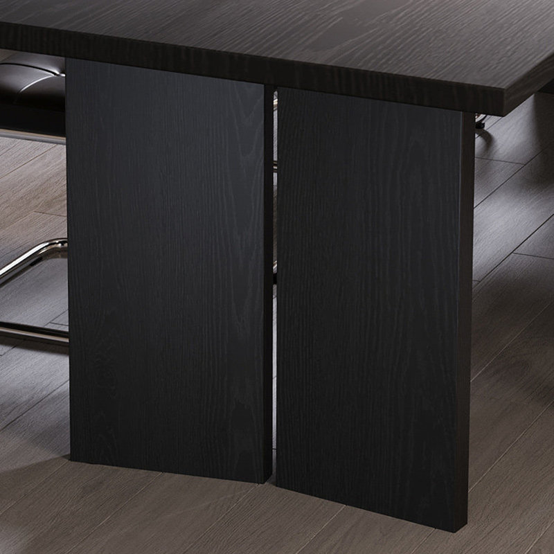 Black Rectangular Solid Wood desk, 29.53"H×78.74"L×35.43"W
