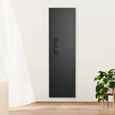 53" Hidden Wall Safe For Firearms - Touch Screen Panel, Customizable Space, Heavy-Duty Steel Build, Entry In & Heirlooms Concealed Cabinet, Storage, Measures