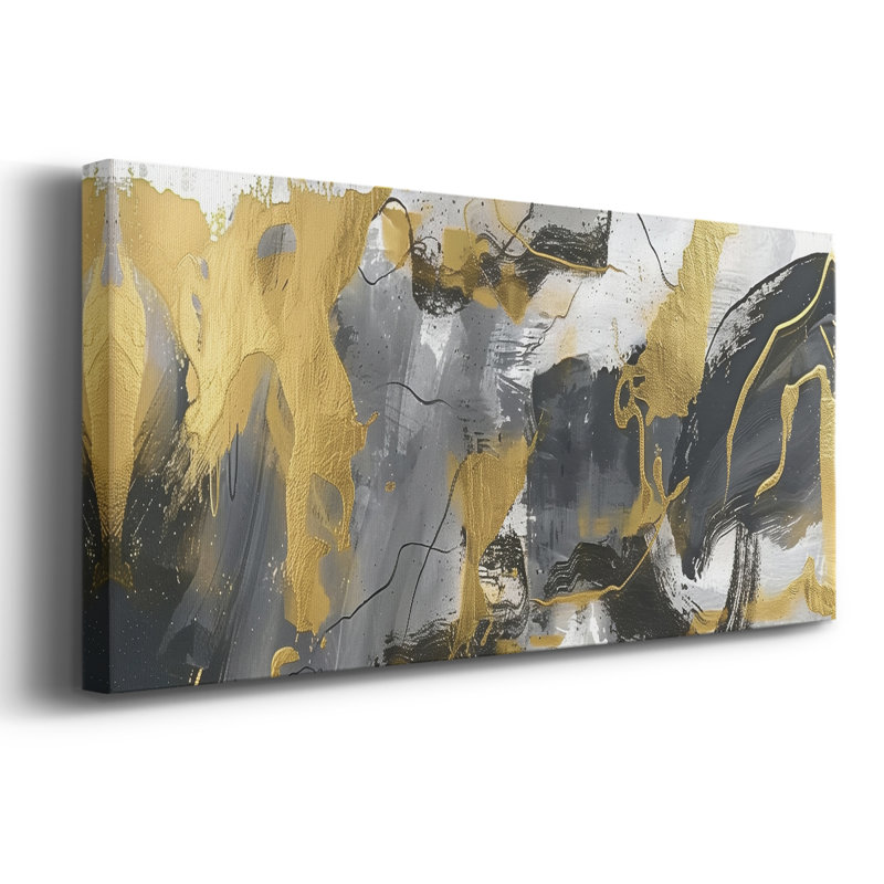 Toile tendue avec châssis de la série Abstract # 9 III, H 12 po x l 30 po