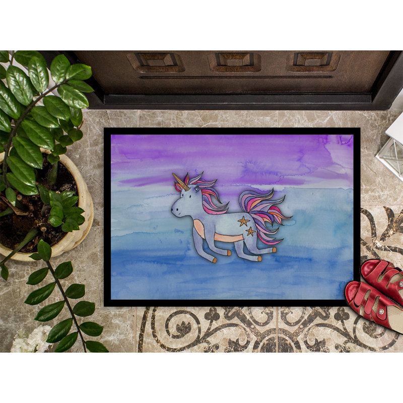 Zelma Non-Slip Outdoor Doormat, 0.25" H x 27" W x 18" D