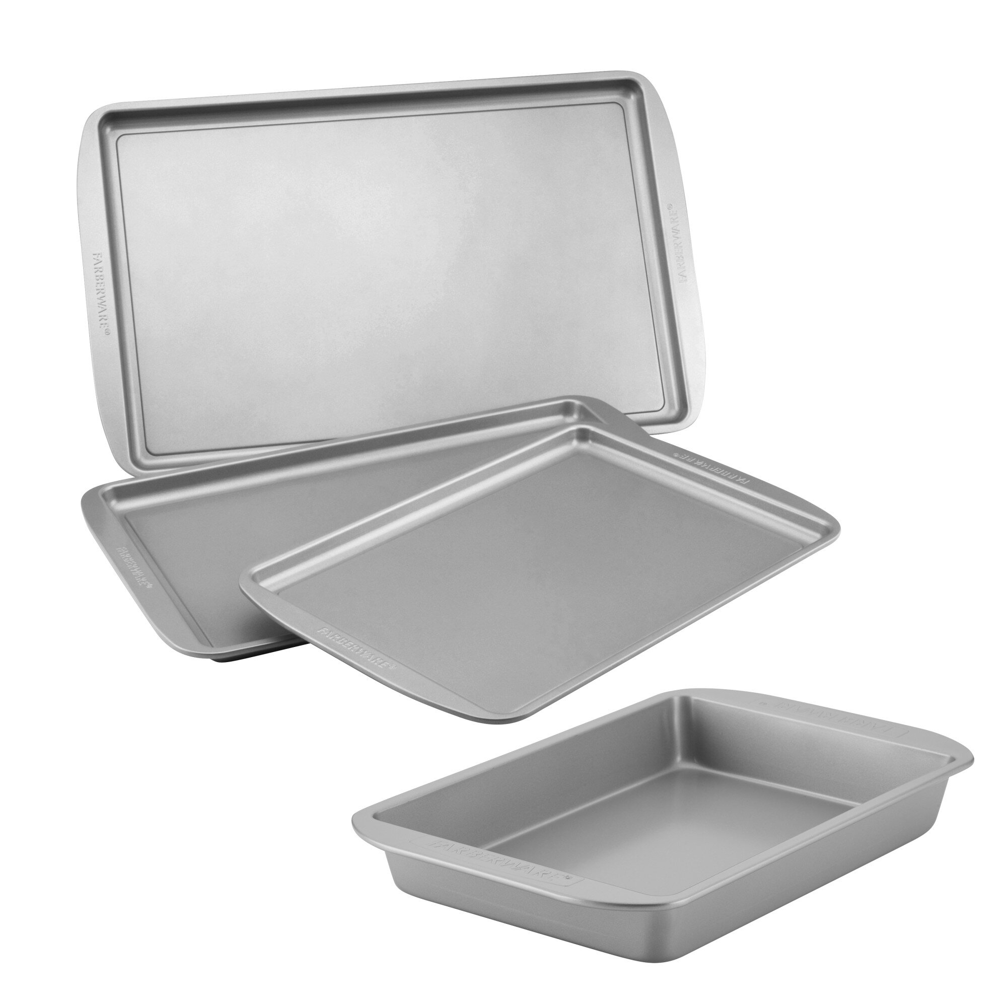 Joytable Nonstick Bakeware Set - 15 PC Baking Tray Set with Silicone Handles & Utensils - Oven Safe & Carbon Steel Cookie Sheets, Baking Pans, Cake