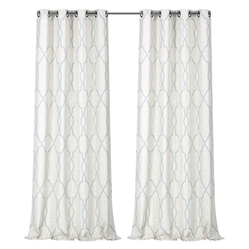 Mallie Room Darkening Curtain Pair, Aqua, 50" W x 84" L