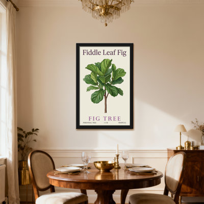 Plants &Flowers  Green Fiddle Leaf Fig With Brown Stem Artwork