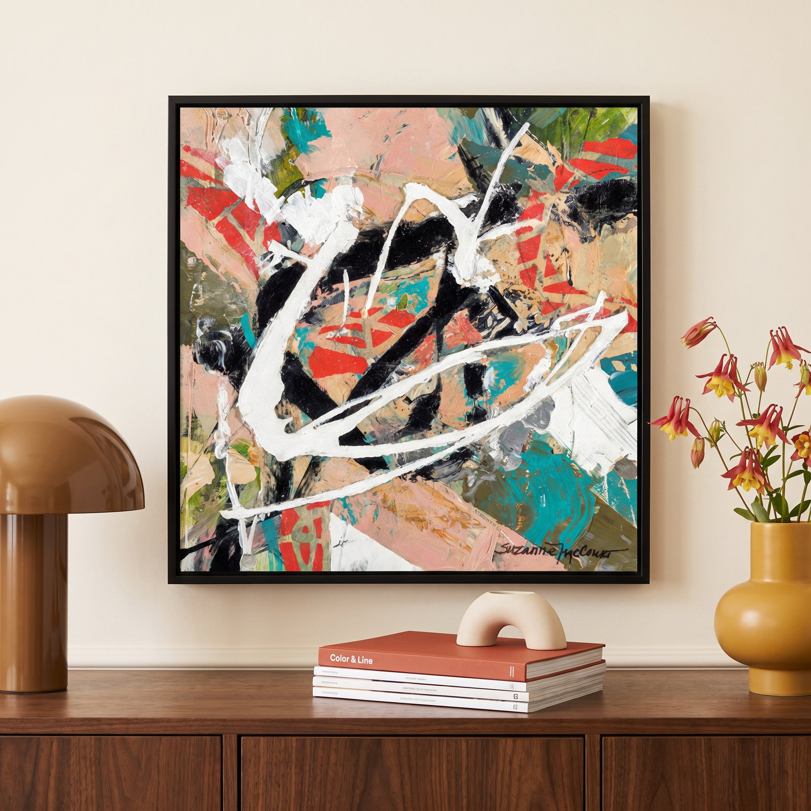 Sutter "Stacked" Print by Suzanne McCourt, 13" H x 13" W, Black