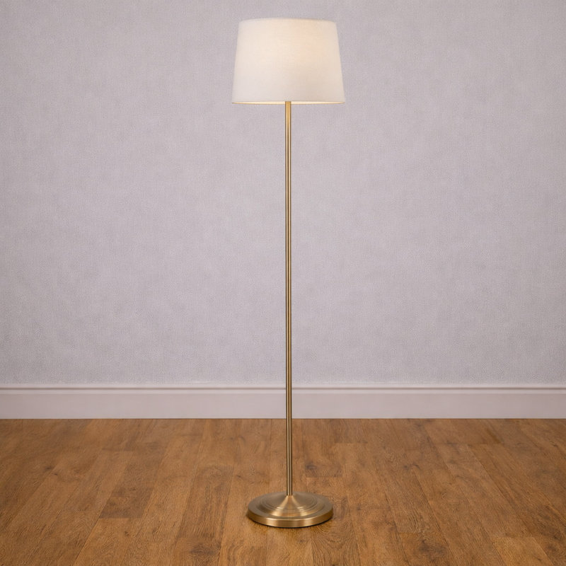 153cm Polished Traditional Floor Lamp, Ivory
