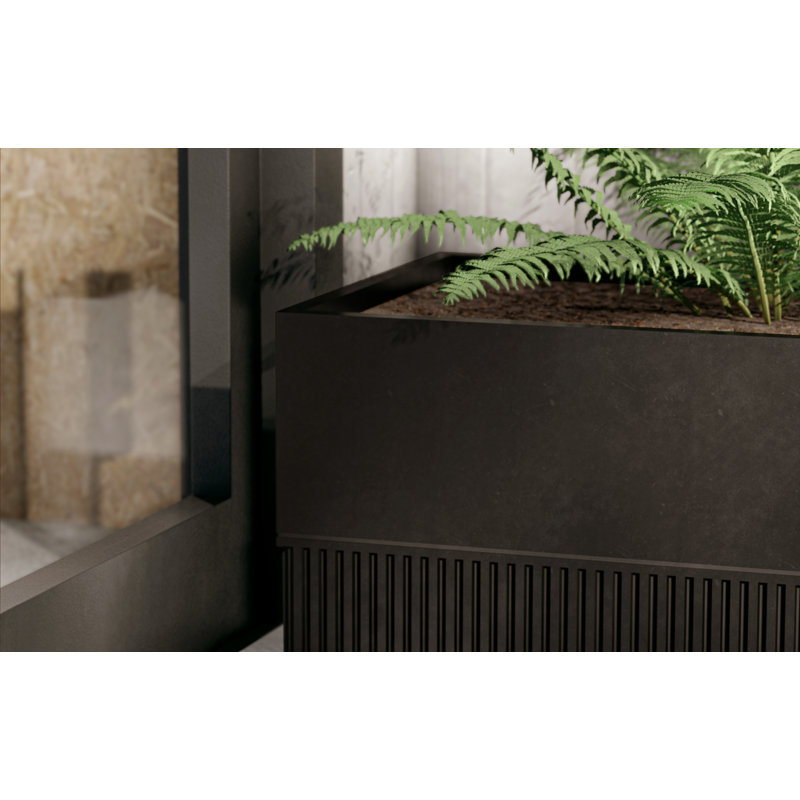 Boîte à fleurs en acier inoxydable avec rainures , 16.14" H x 20.07" W x 10.62" D