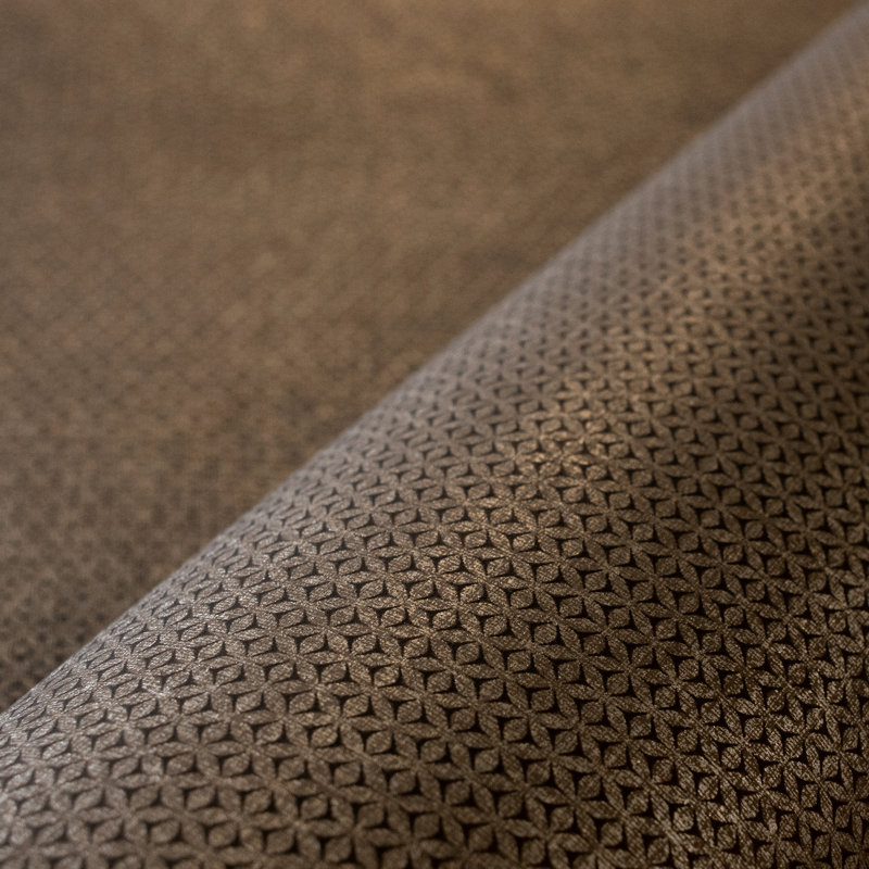 Haga Metallic Geometric Vignette Stripe 10.05m x 53cm Wallpaper Roll, Dark Brown