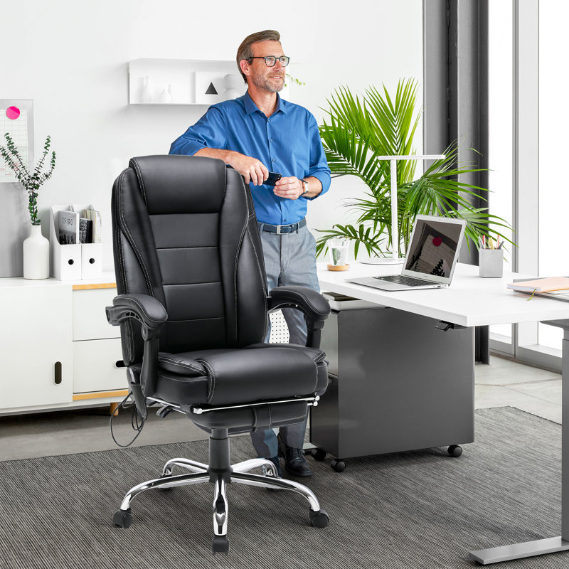 Fauteuil de massage avec repose-pieds, Noir