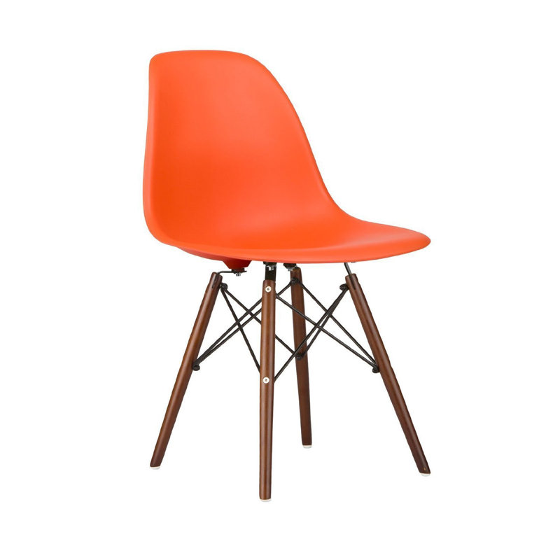 Chaise d'appoint Custer, 4, Orange / noyer
