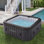 Spa gonflable portatif Relxtime 73 x 73 pouces, spa portable sans installation, 130 jets de massage apaisants, spa gonflable extérieur avec porte-gobelet, 2 cartouches