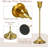 6-Piece Weighted Brass Candlestick Set - Vintage Taper Candle Holders, Heavy Base Metal Home Decor For  Table, Mantel-1149140642