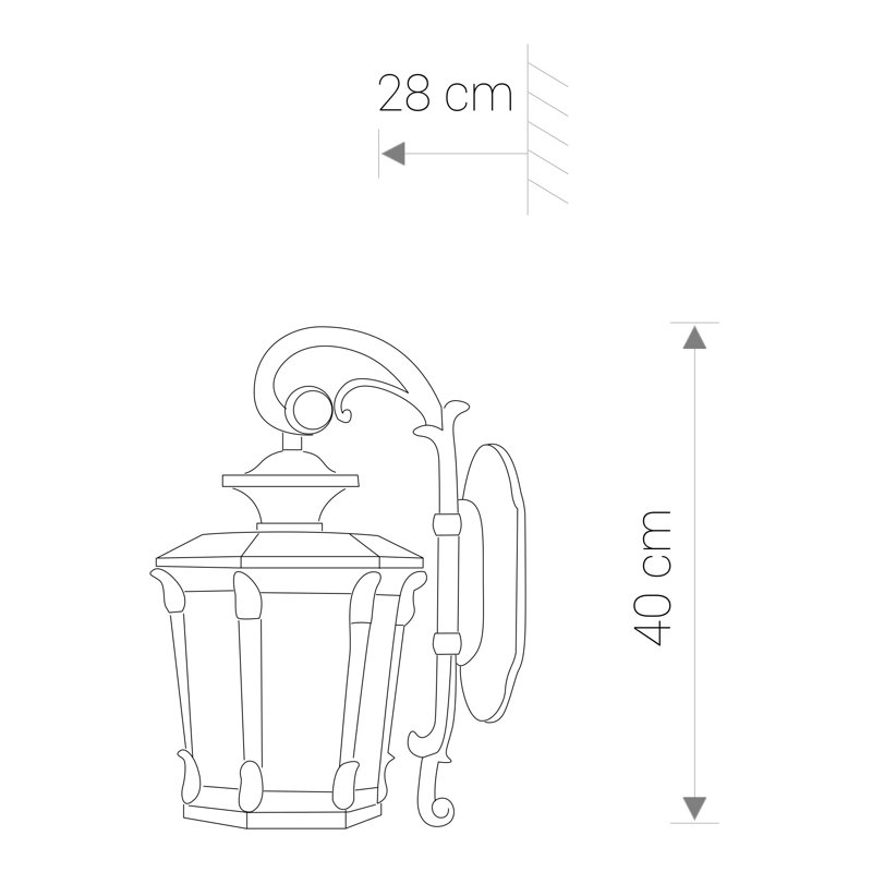 Greeson Brass 40cm H Hammered Glass Outdoor Wall Lantern