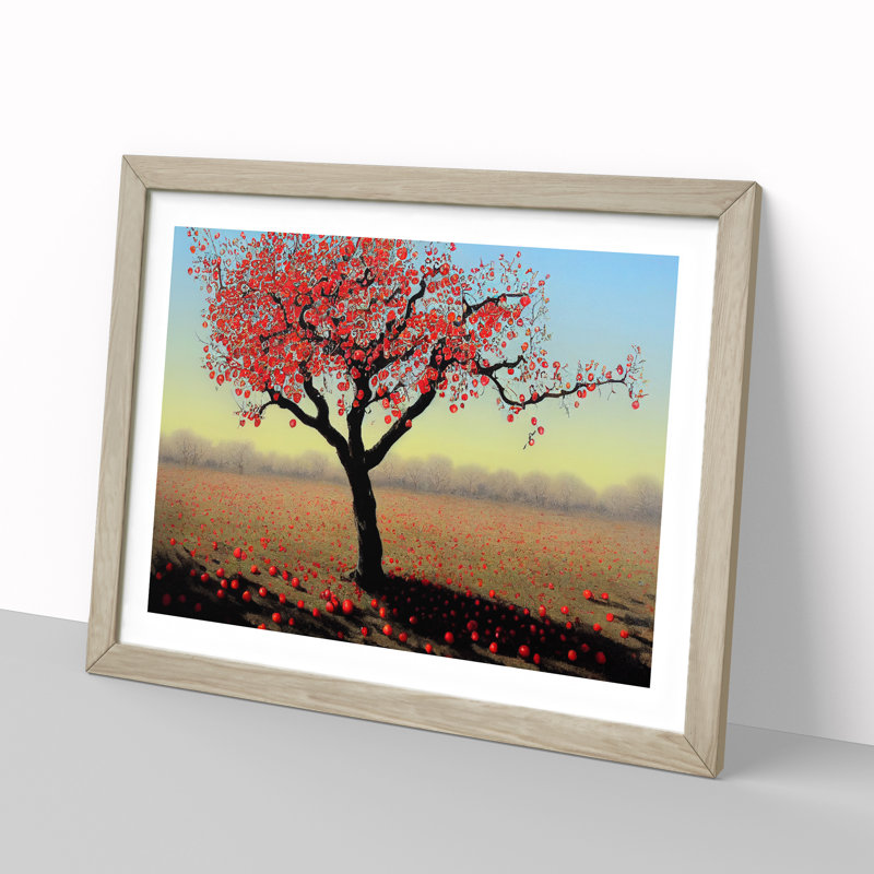 Enigmatic Apple Tree - Single Picture Frame Print, 34cm H x 46cm W x 2cm D, Oak Framed