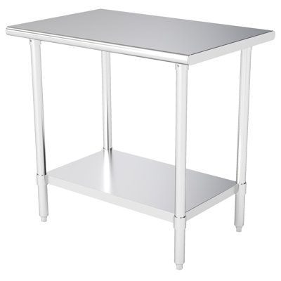 Table de préparation en acier inoxydable robuste L 36 po x l 24 po Kleensteel, table de travail commerciale avec tablette réglable