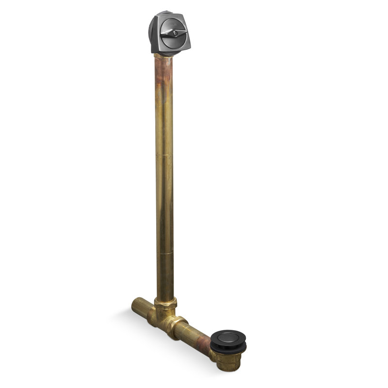 Clearflo Leg Tub Drain with Overflow, Brushed Black