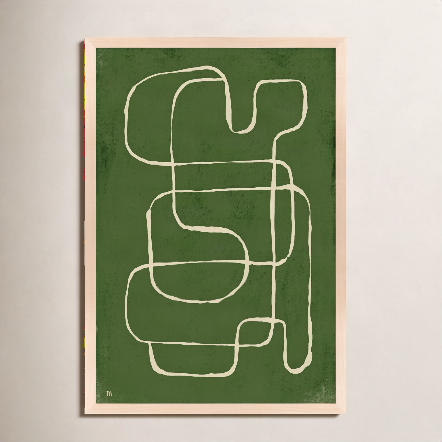 Line Works 1 by Studiom, 50" H x 35" W x 1.25" D, Maple Framed Paper