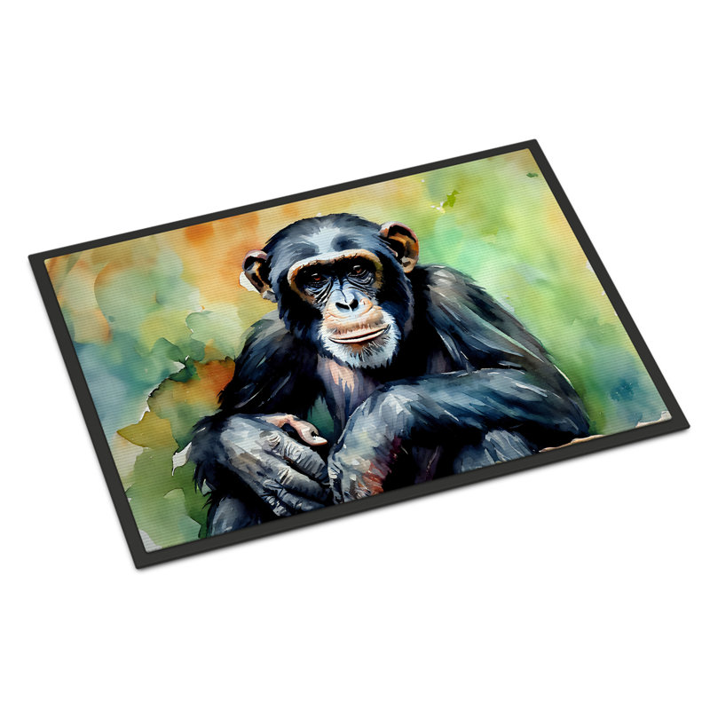 Ryelynn Chimpanzee Non-Slip Indoor and Outdoor Door Mat, l 24 po x L 36 po