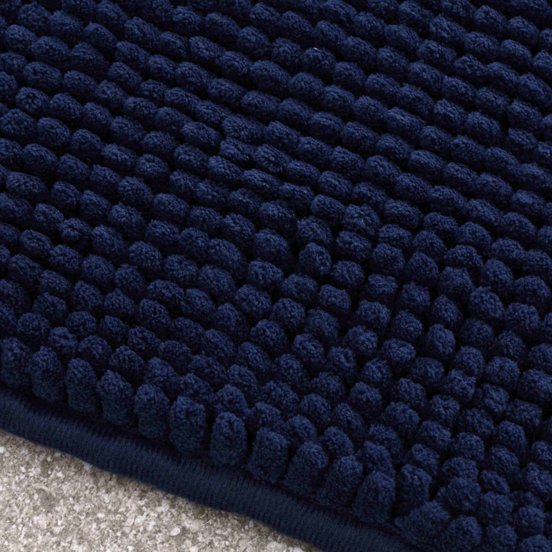 Bobble Bath Runner, Navy Blue