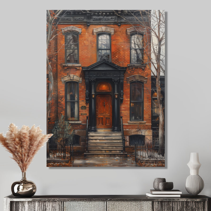 Hiver brun «Heritage Home» à Boston - Boston Wall Art Living Room, Cadre photo blanc, H 20 po x l 12 po