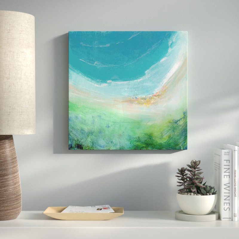 « seaside », reproduction de peinture à l’huile sur toile tendue, H 32 po x l 32 po x P 1,5 po