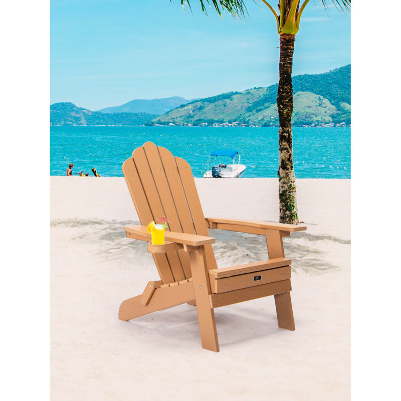 Fauteuil Tale confortable avec porte-gobelet et tiroir, brun