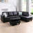 Beverlys 97" Wide Faux Leather Sofa & Chaise with Ottoman-187507583-173053581