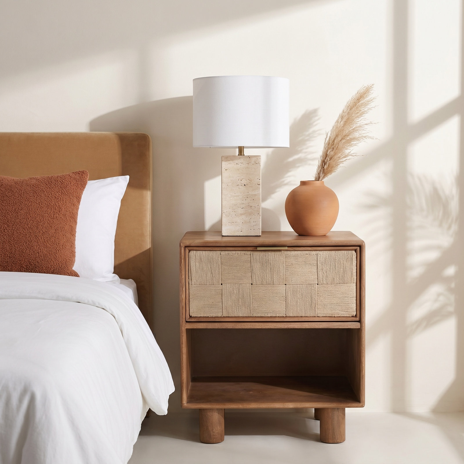 2-Shelf Mango Nightstand