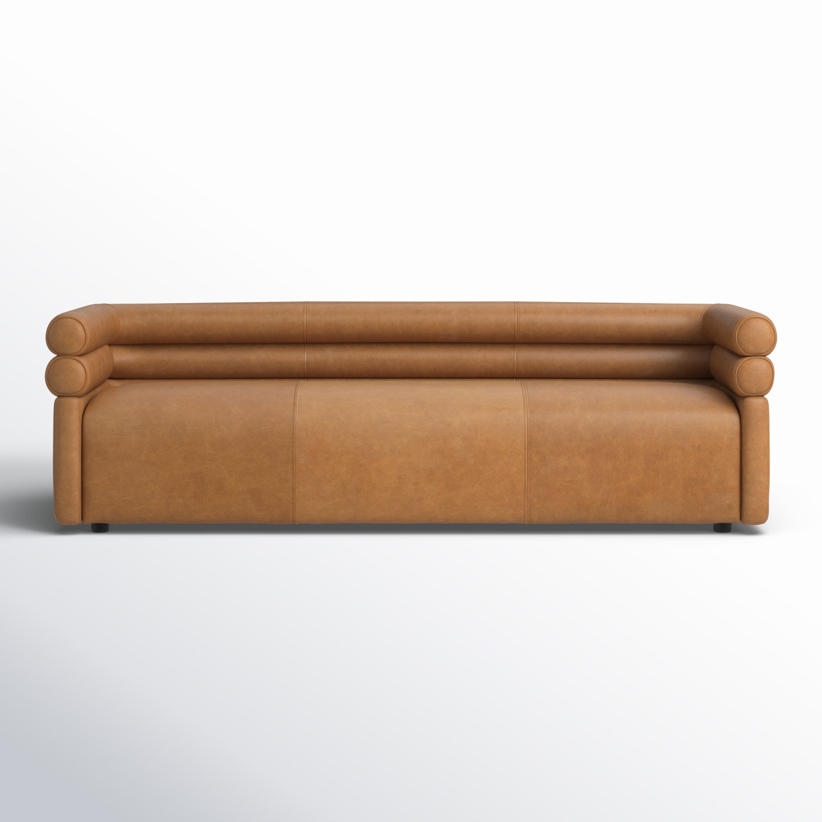 Arve 88.5'' Upholstered Sofa, Palermo Cognac Genuine Leather