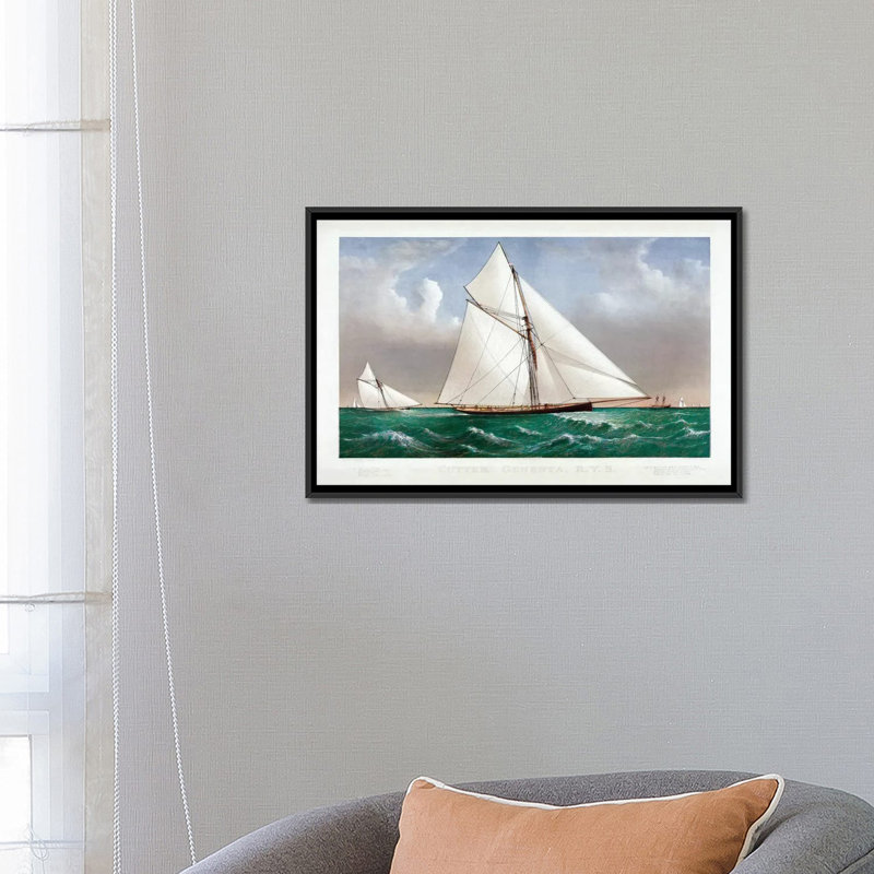 « the massicot genesta 1885 », reproduction d’impression sur toile, Toile avec cadre noir, Pas de tapis