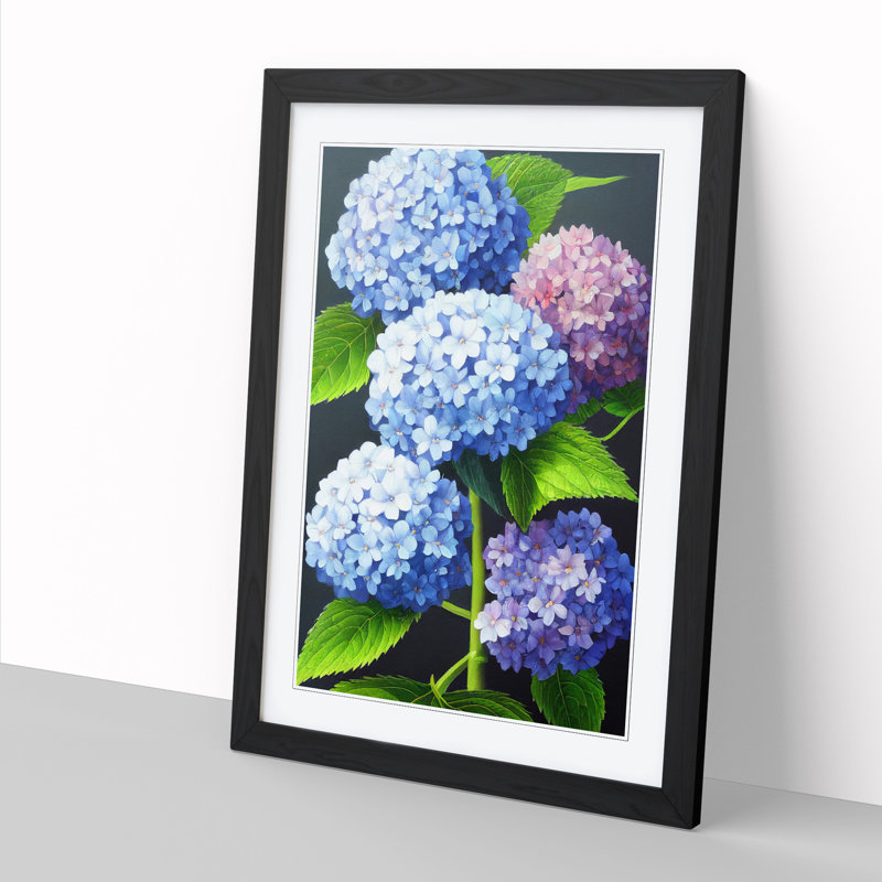 Masami Hydrangea Flower Painting Vol.1 1 Piece Wall Art, 46cm H x 34cm W x 2cm D, Oak