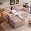 Canapé-lit de 85 pouces, convertible 3 en 1 avec lit gigogne, port de chargement USB, canapé deux places pour salon et chambre d'amis, rose-499926537