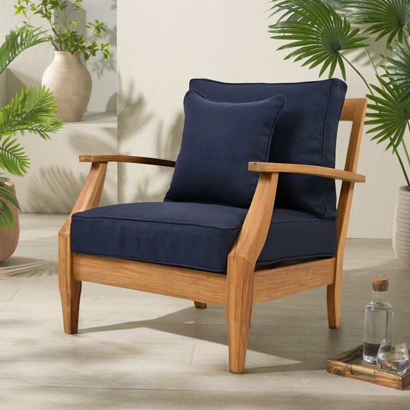 Clairmont Teakwood Patio Armchair, Navy