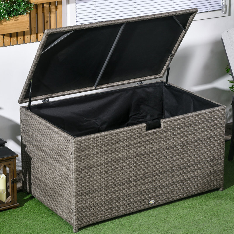 Contenant de jardin imperméable - 113 gallons pour l'extérieur, boîte de rangement pour terrasse