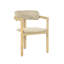 Ensemble de 2 chaises d'extérieur Seno, dossier incurvé, siège en résine tressée beige, bois naturel