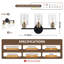 Moderne 17,7 po Applique murale 3 lumières noire et cuivre avec abat-jour en verre, style industriel pour miroir, sans ampoules incluses