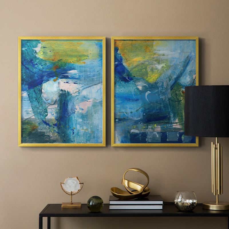 Spring Winds III - reproduction encadrée de qualité supérieure - prête à être accrochée - aucun clou requis - aucun clou requis