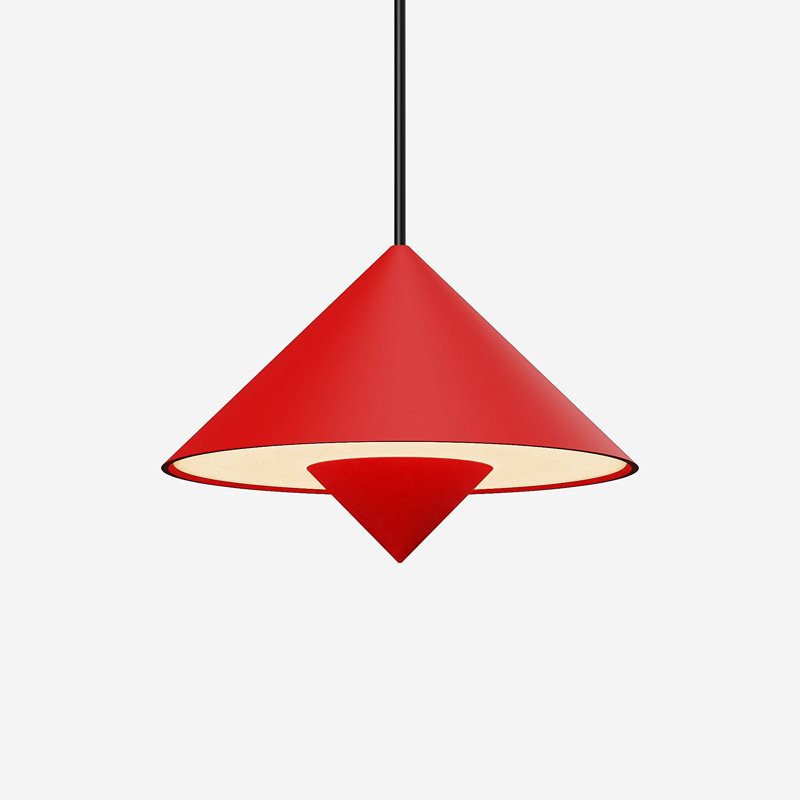 Jai Pendant Light, 14'' H x 9.84'' W x 9.84'' D, Poppy, Black