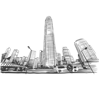 Hong Kong City - Wrapped Canvas Print