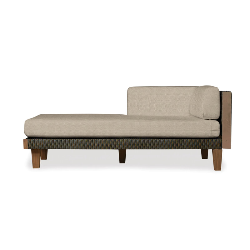 Catalina Outdoor Teak Chaise Lounge, Decorline Natural, Mink
