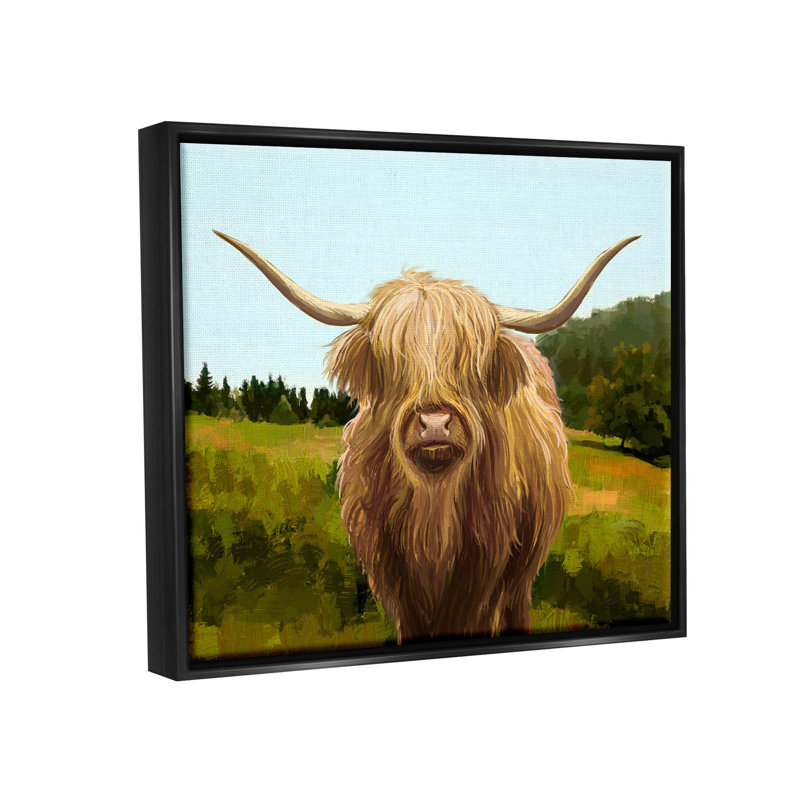 Art de giclée Highland, Cadre flottant noir de jais, H 17 po x l 21 po x P 1,7 po
