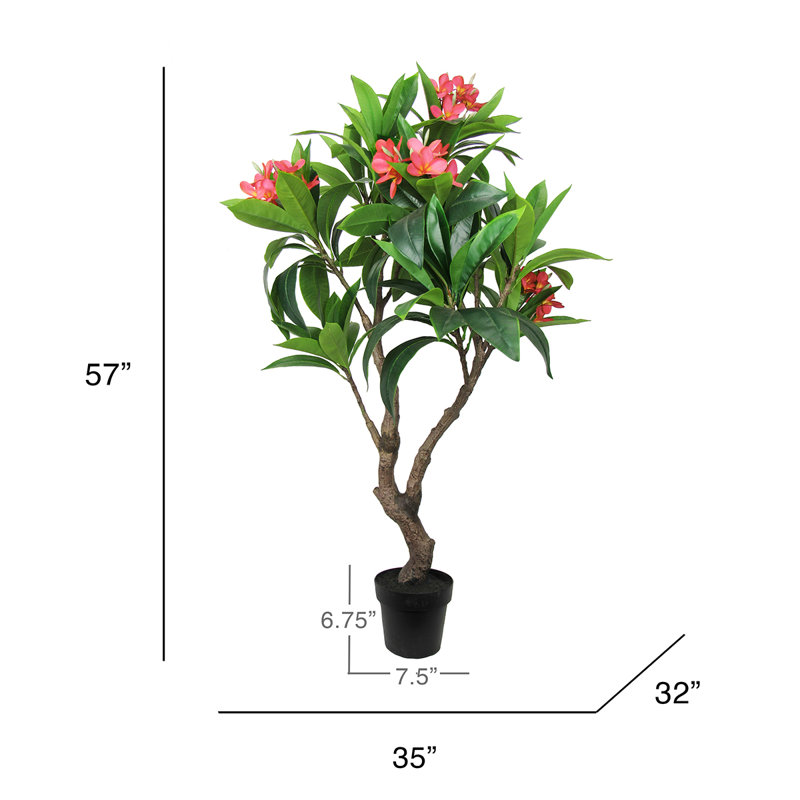 Plumeria artificiel en pot 57 po