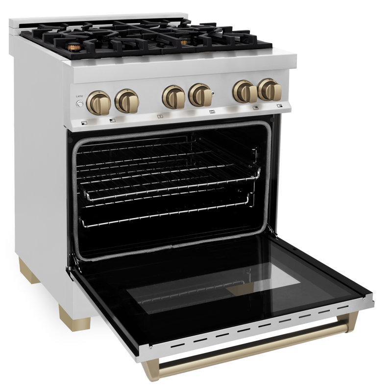 ZLINE Autograph 30" Legacy Dual Fuel Range w/ 4 Burners, Champagne Bronze