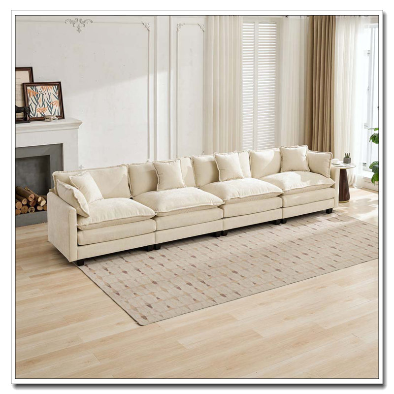 Canapé modulaire moderne 4 places Cloud, Beige