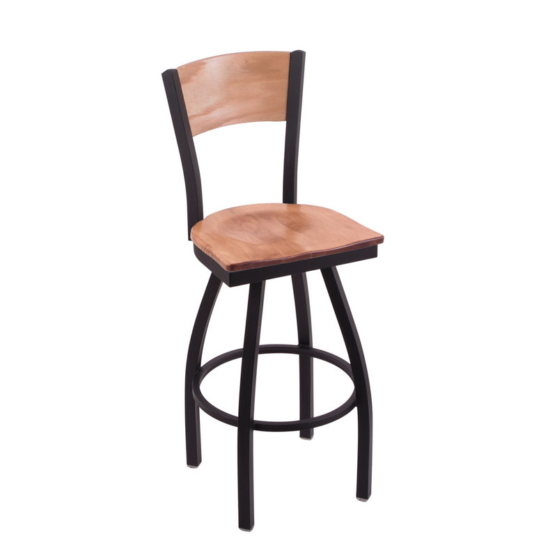 NCAA Swivel Bar Stool, Medium Maple, Alabama Crimson Tide, Counter Stool (25" Seat Height)