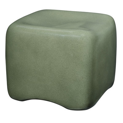 Tabouret à coussin en béton, vert olive