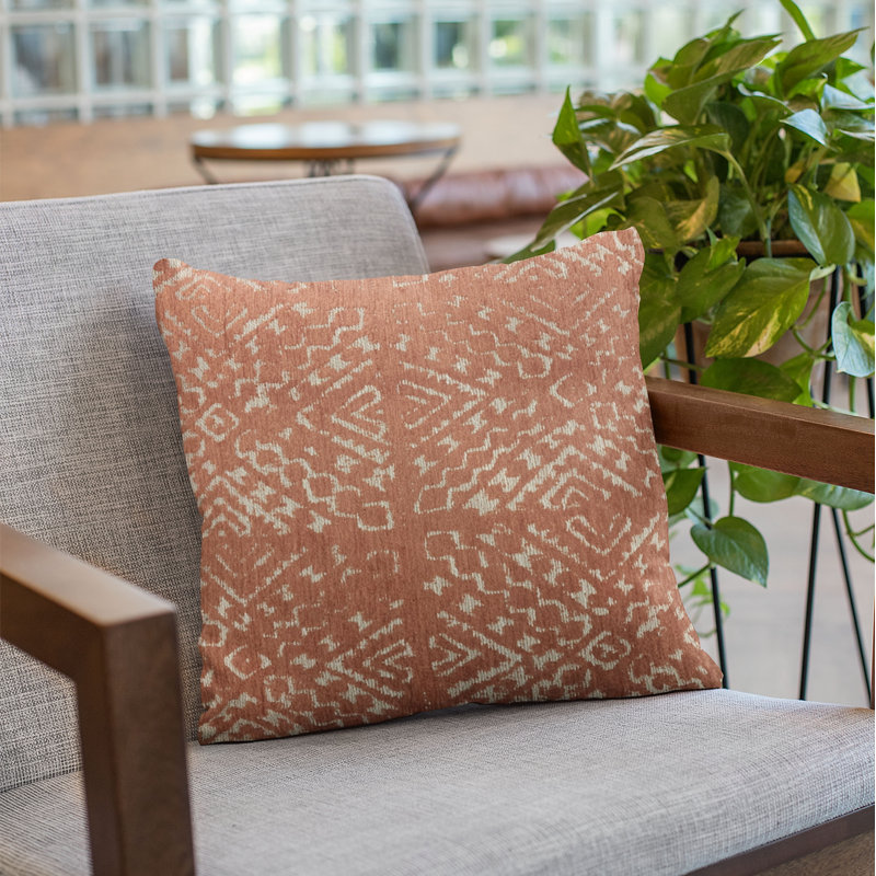 Coussin géométrique à losanges, 20" x 30", Rouge
