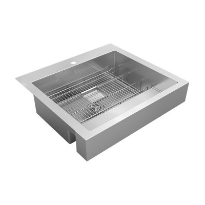 Dart Canyon 27" L x 30" W Farmhouse Kitchen Sink with Sink Grid and Drain Assembly